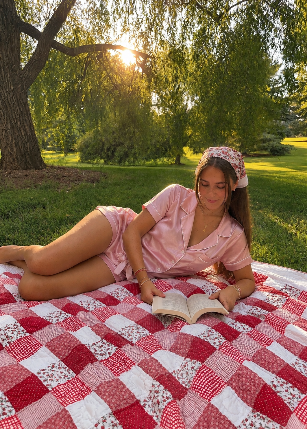 Charm Pink Satin Pyjama Set